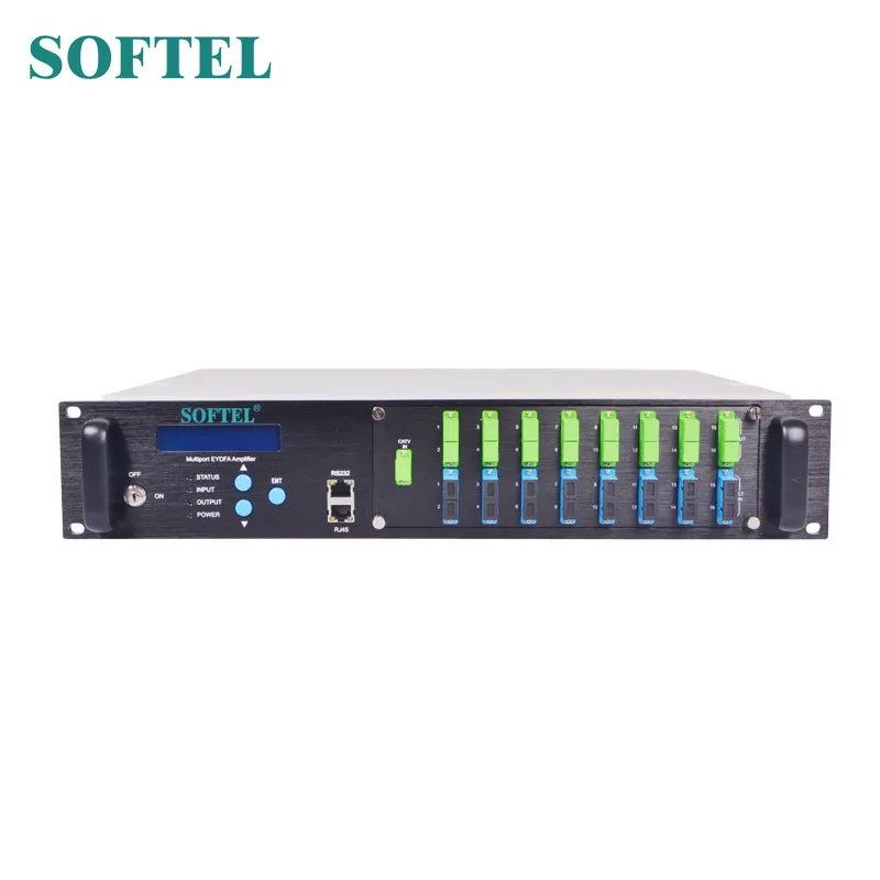 1 U 19"Indoor Rack 1550nm Erbium-Doped Fiber Amplifier (EDFA) with Snmp (OPTIONAL) /20dBm EDFA for CATV Network