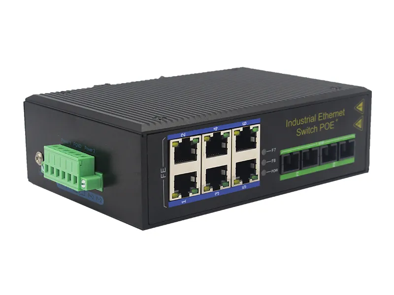 100m Industrial Switch Fiber Optic Poe Switch Industrial Poe Switch for IP Camera/Monitor