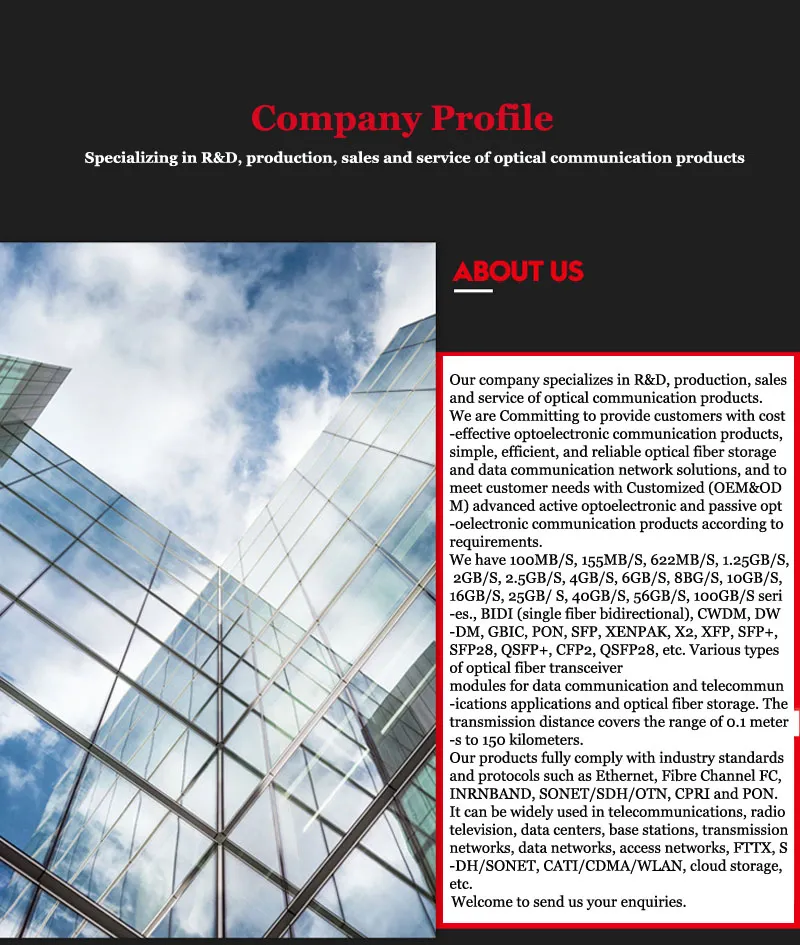 10g 10gigabit DWDM Optic SFP Module C17~C61 Single-Mode Dual-Fiber LC Port Fiber Transceiver