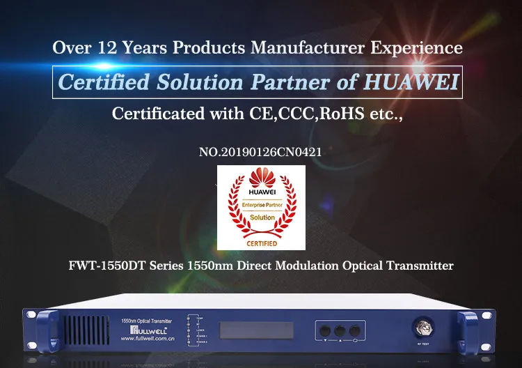 1550 Optical Transmitter with AGC Dual Power Supply