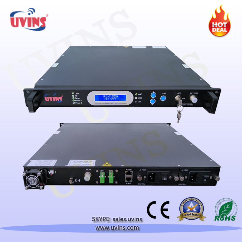 1550nm Optical Transmitter External-Modulated Jdsu 2X7dBm/2*11dBm 870MHz/ 1GHz