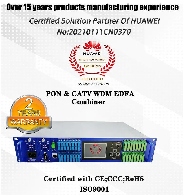 1550nm Wdm EDFA 8 16 32 Port Fiber Optical Amplifier CATV Gpon EDFA