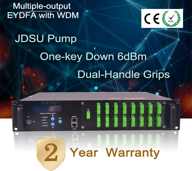 16 Port 23dBm CATV High Power 1550nm Optical Amplifier EDFA for Gpon