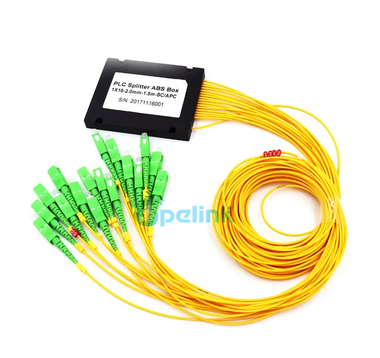 1X16 Sc/APC 2.0mm ABS Box Optical Fiber PLC Splitter