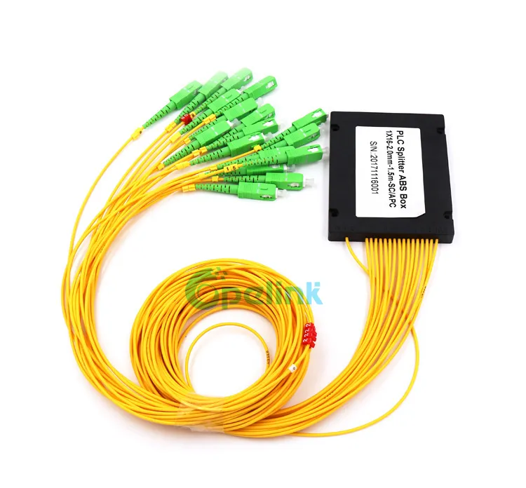 1X16 Sc/APC 2.0mm ABS Box Optical Fiber PLC Splitter