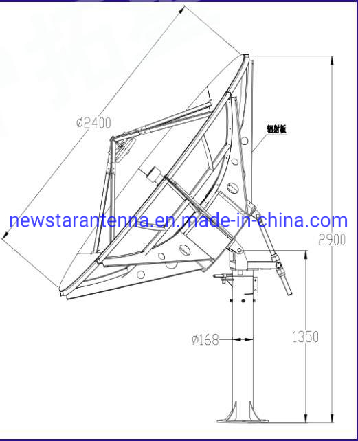 2.4m C, Ku , Ka Band Rx/Tx Satellite Antenna