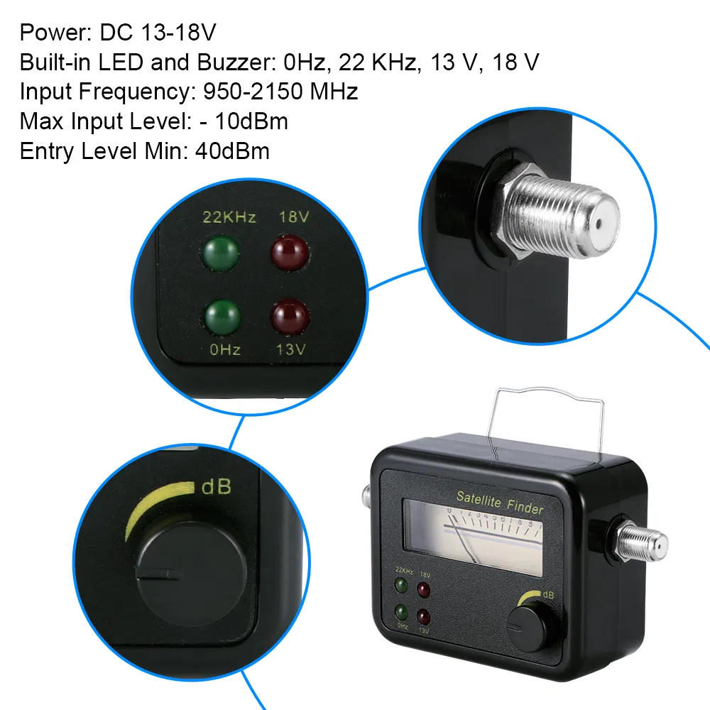 2 LED Light Displayed Digital Signal Satfinder Meter