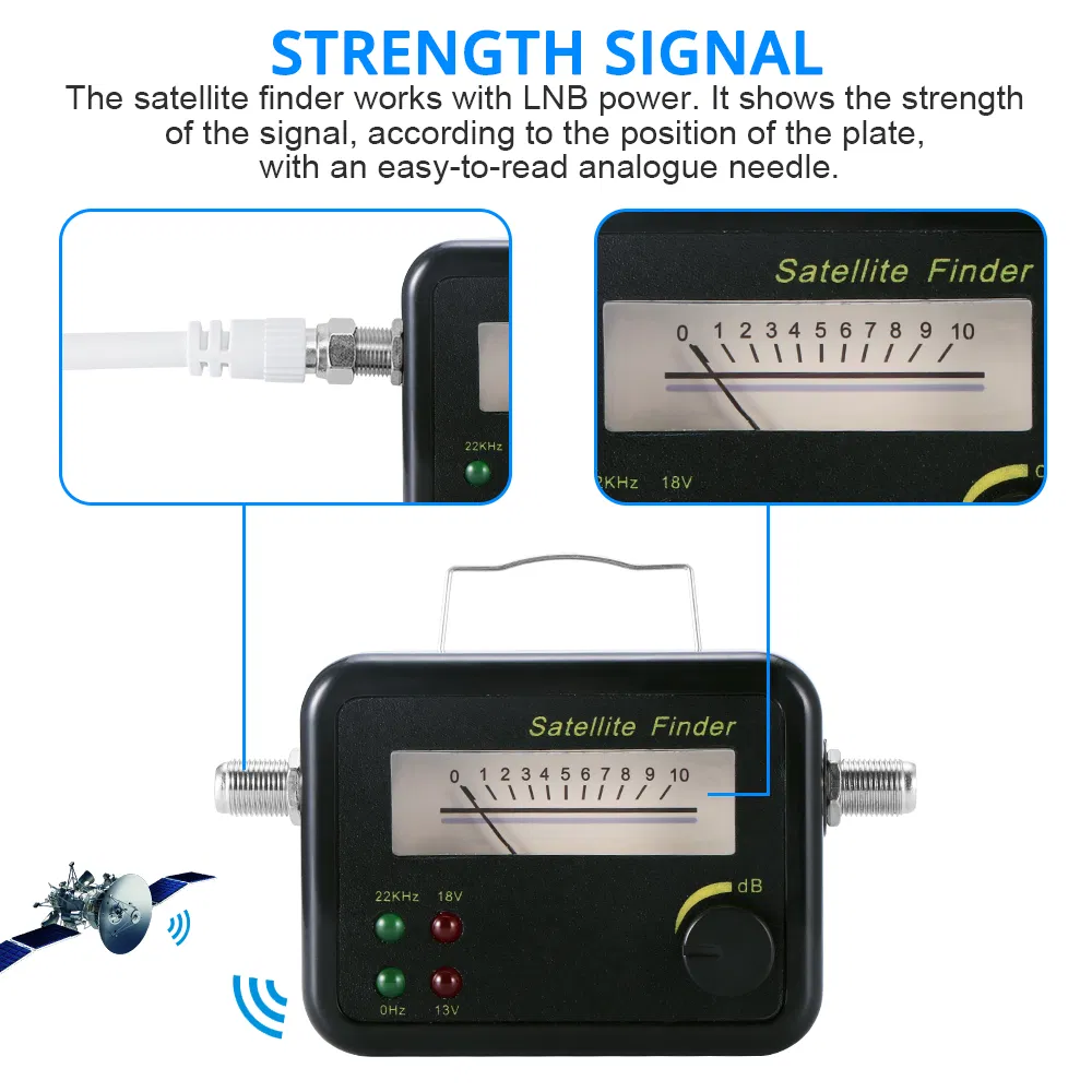 2 LED Light Displayed Digital Signal Satfinder Meter