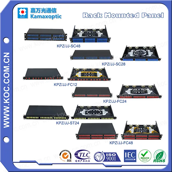 24f Rack Mounted Fiber Patch Panel with Sc/FC/St/LC Adapters