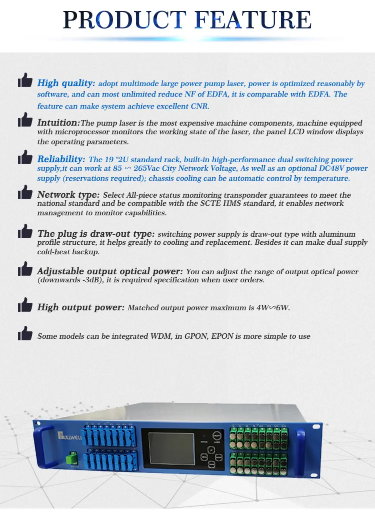 32 Port Pon CATV Wdm Erbium Doped Fiber Amplifier with Big Touch Screen of Xgs-Pon Ng-Pon2