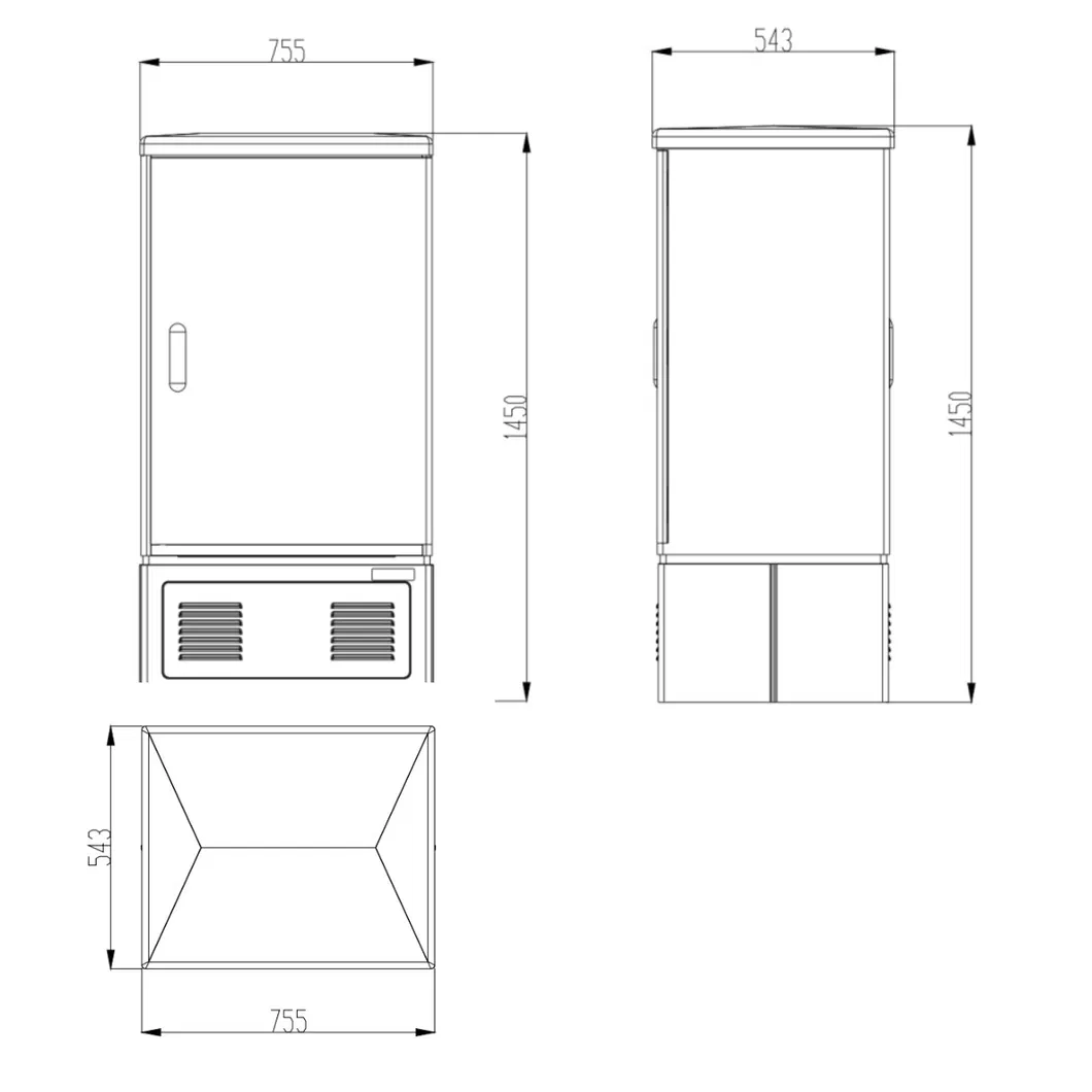 576 Cores Dual Door Glass-Fiber Polyester (SMC) Outdoor Fiber Optical Cross Connection Cabinet Odn Network Optical Cable Cross Cabinet
