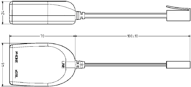 ADSL2+ /VDSL2 Over Pots (310nF//620ohm) +370ohm CPE Microfiter Clsp-187bt Splitter