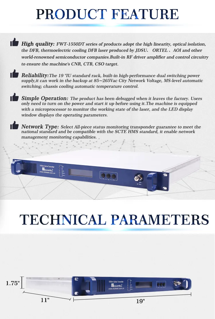 CATV 1550 Optical Transmitter with AGC