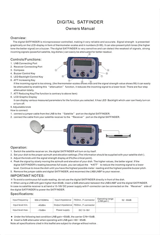 China CE Approved Factory Direct Sale Digital Signal Satfinder (SHJ-SF9507)