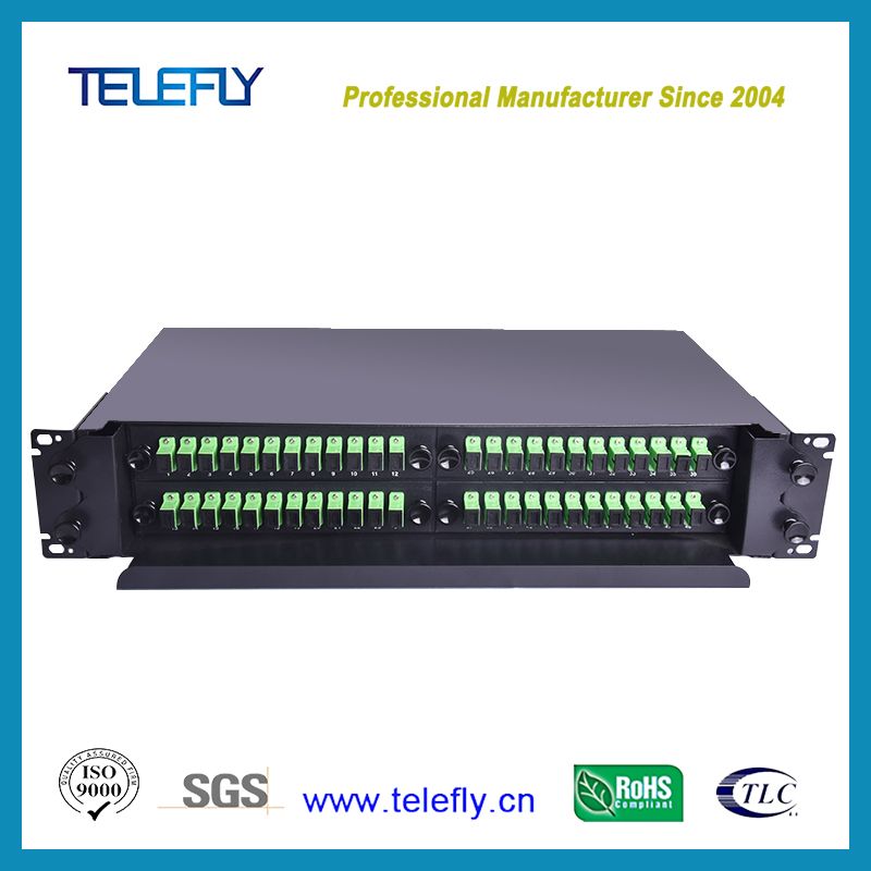 China Factory Supply Rack Mounted 1X48 Optical Sc/APC PLC Splitter, 48 Cores Fiber Optic Cable Cord Splitter, Fibre Optic Splitter