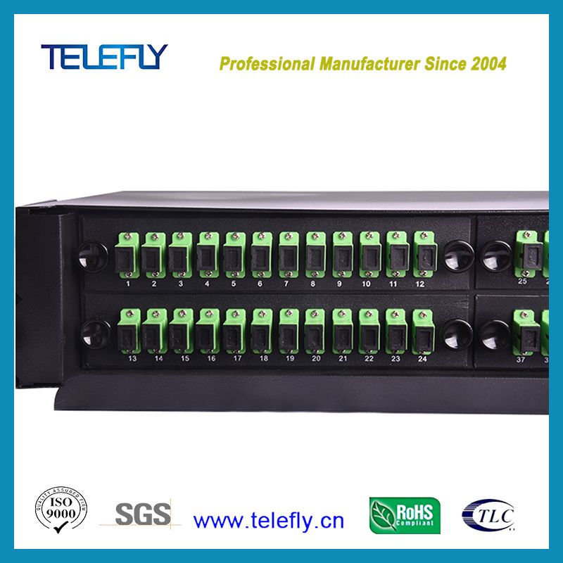 China Factory Supply Rack Mounted 1X48 Optical Sc/APC PLC Splitter, 48 Cores Fiber Optic Cable Cord Splitter, Fibre Optic Splitter