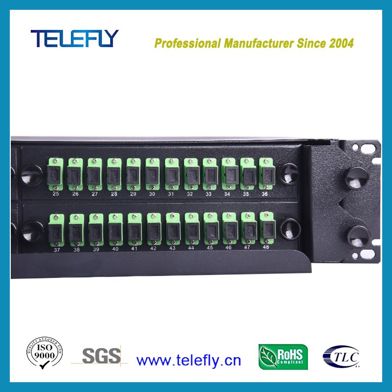 China Factory Supply Rack Mounted 1X48 Optical Sc/APC PLC Splitter, 48 Cores Fiber Optic Cable Cord Splitter, Fibre Optic Splitter