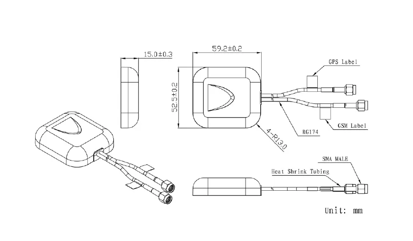 Combination GPS GSM Antenna (TOP-GSM/GPS01)
