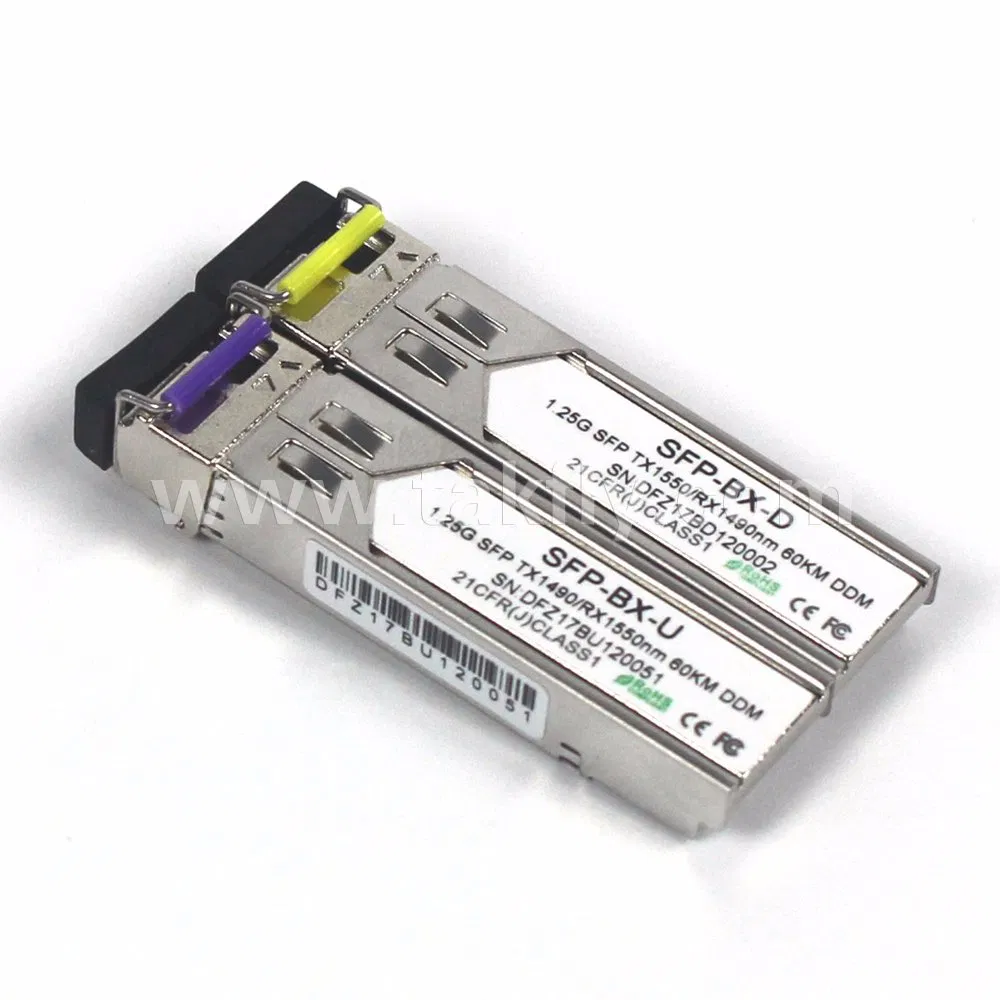 Customized 1.25g Bidi SFP Transceiver Module 550m~80km