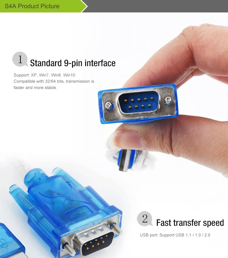 dB9 Pin USB to RS232 Serial Converter Adapter Cable