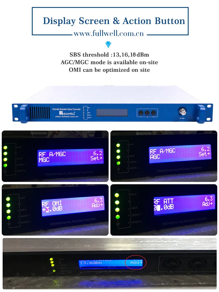 Dual Power Supply 9dBm 1550 Optic Transmitter
