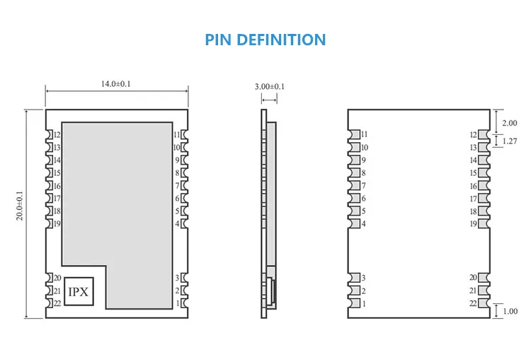 E22-900m22s Sx1262 915MHz 22dBm 6500m Long Range SMD Ipex Wireless Module
