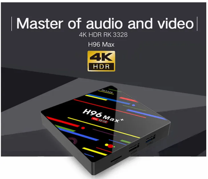 Factory H96 Max Plus TV Box Android 9.0 4GB RAM 64GB Rockchip Rk3328 H. 265 4K Youtube Google Play Smart TV Box