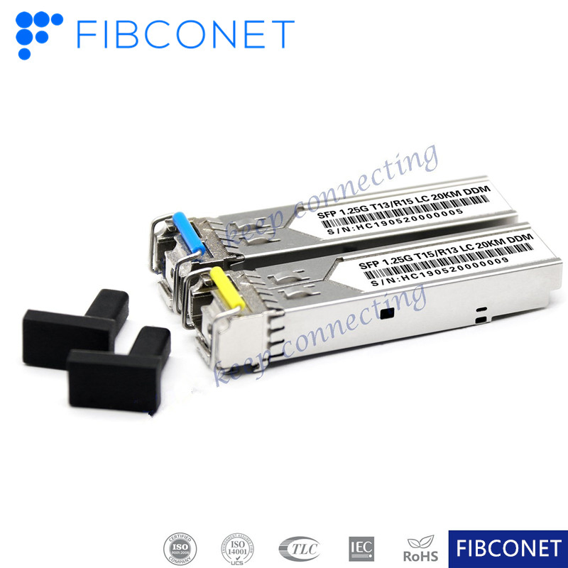 Fiber Optic 20km 1.25g 1310 /1550nm Fiber Transceiver SFP 1.25g Lr Module