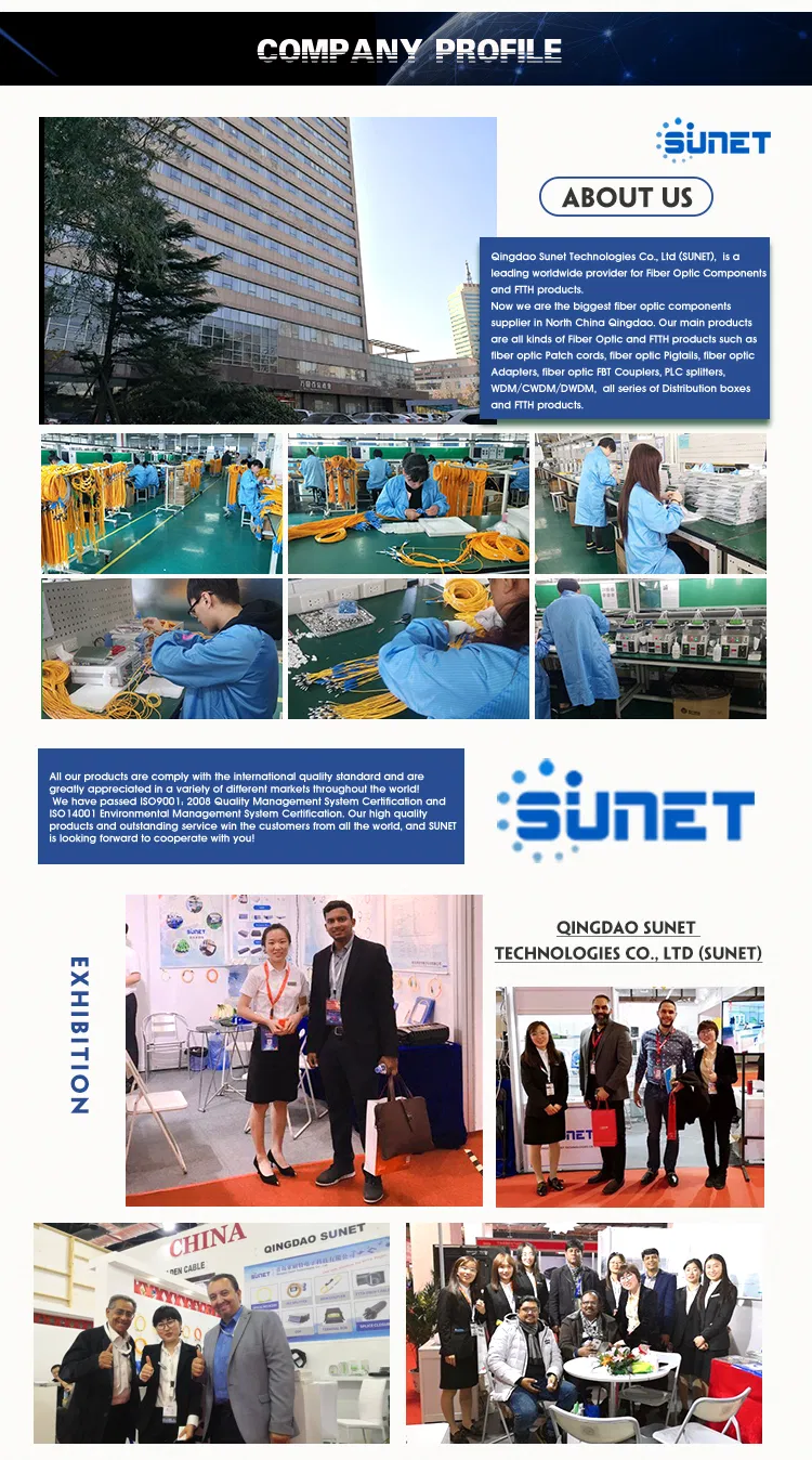 FTTH 1*8 Insertion Card Type Fiber Optic PLC Splitter with Sc/Upc Connector