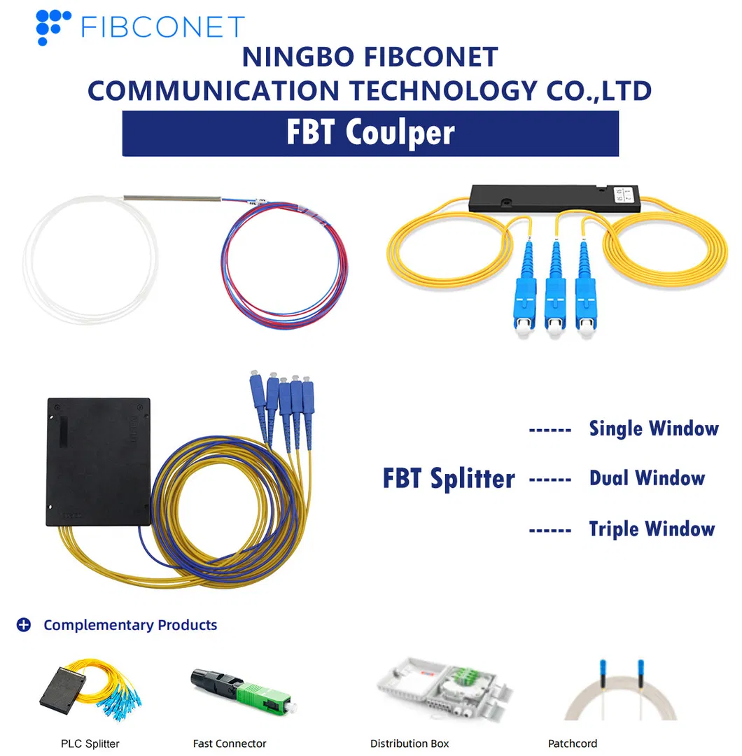 FTTH Fibconet FC APC 1X2 ABS Box Fbt Dual Windows