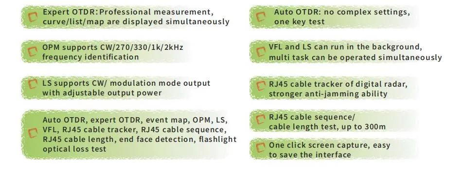 FTTH Multi Function Mini Pon Fiber Optic OTDR with 1310 Support 26dB Dynamic Auto OTDR