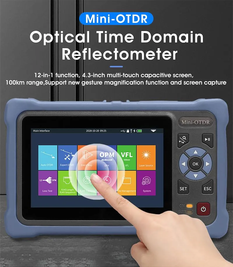 FTTH Multi Function Mini Pon Fiber Optic OTDR with 1310 Support 26dB Dynamic Auto OTDR