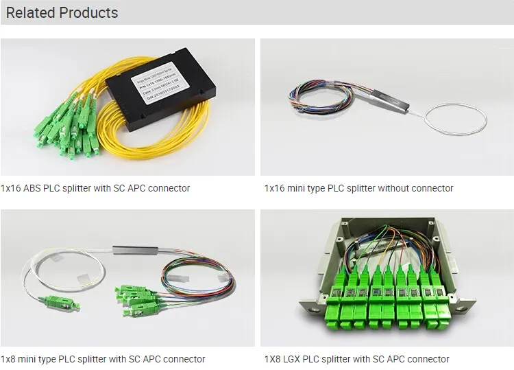 FTTH Steel Mini Type 1X8 PLC Splitter Single Mode Sc/Upc Fiber Optic Splitter