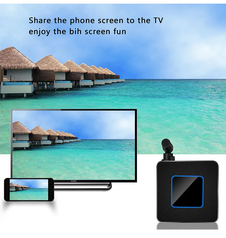 Full HD Wireless Screen Mirroring 2.4GHz/5GHz WiFi Audio and Video Transmission Display Miracast Airplay Dongle