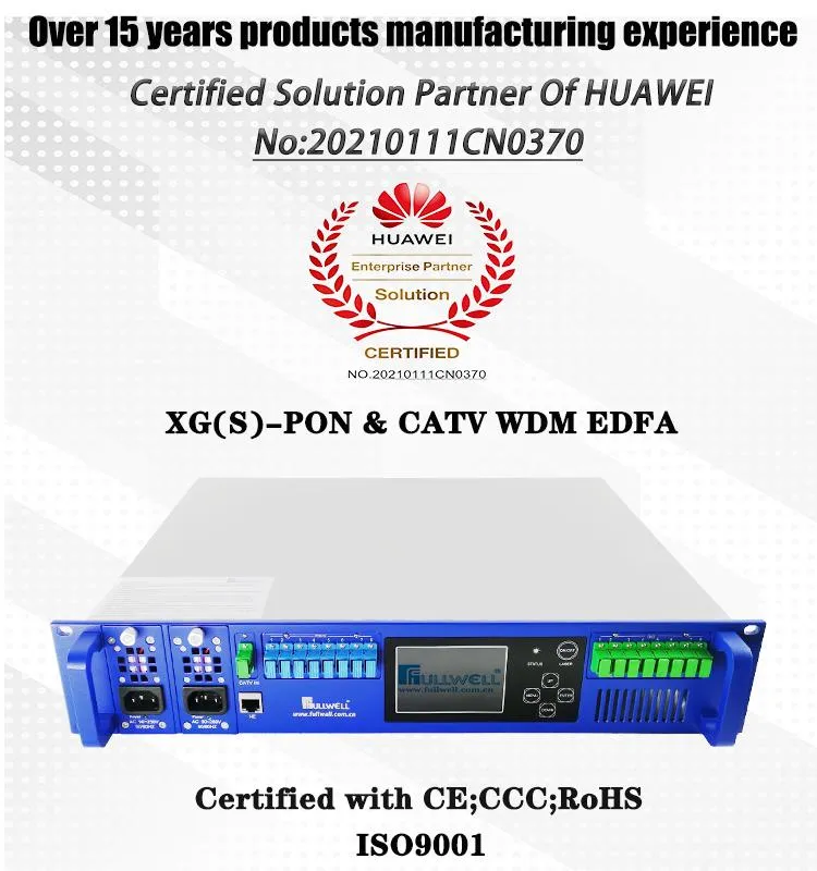 Fullwell 1270/1577nm 10g Upstream and Downstream Xgs-Pon Wdm EDFA in 8 Ports