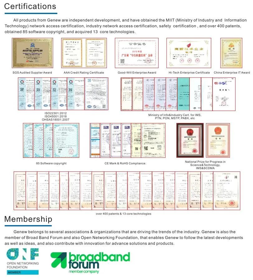 Genew FTTH Fttp Access Network Optical Terminal Xg (S) -Pon Ont ONU Sfu GM2001g