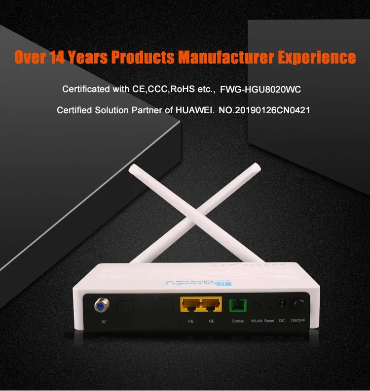 Gpon ONU with 1ge +1fe +WiFi + CATV