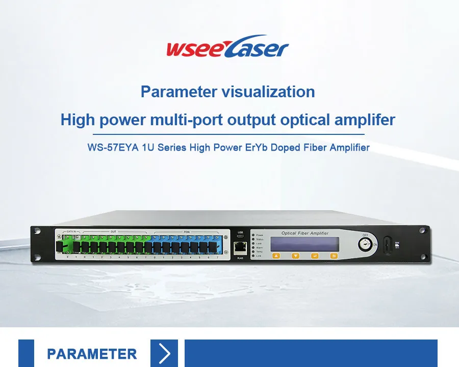 High Power EDFA 16 Port 19dBm Fiber Optic Signal Amplifier