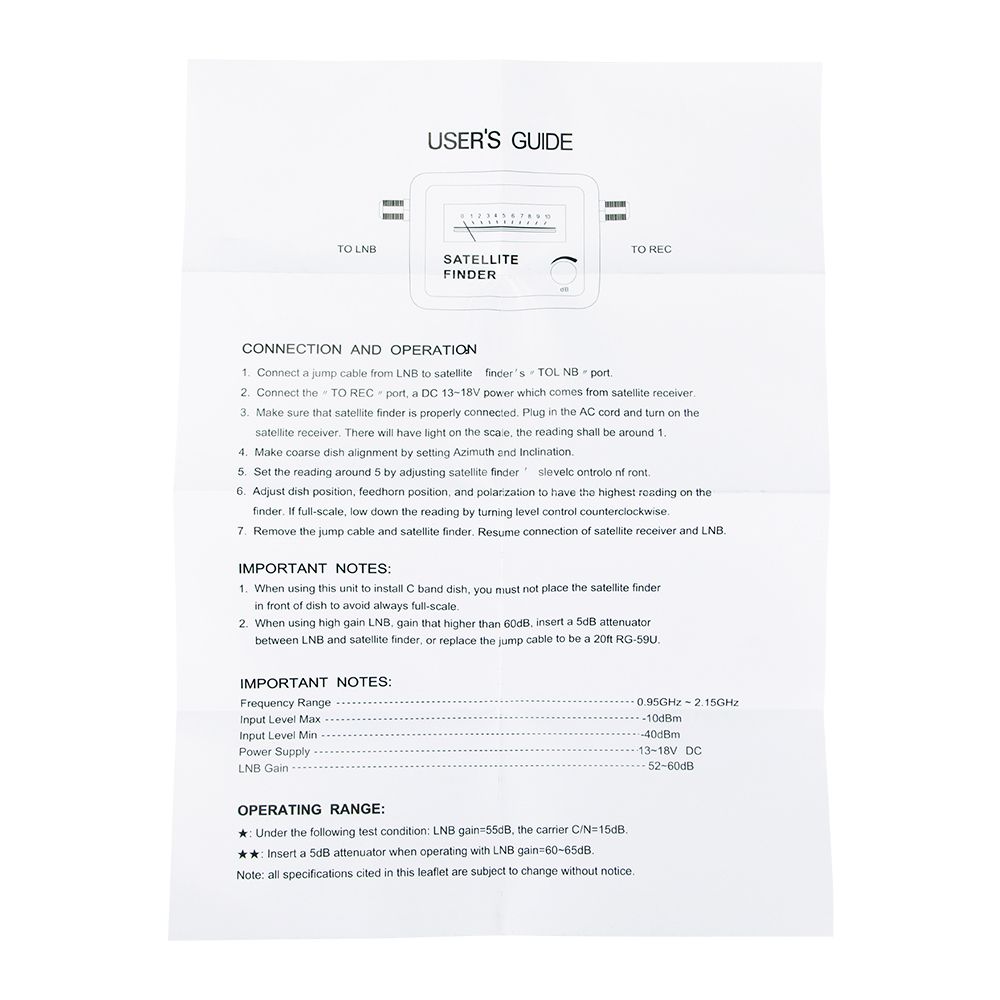 Hot Sale 950-2150MHz Satellite Signal Finder
