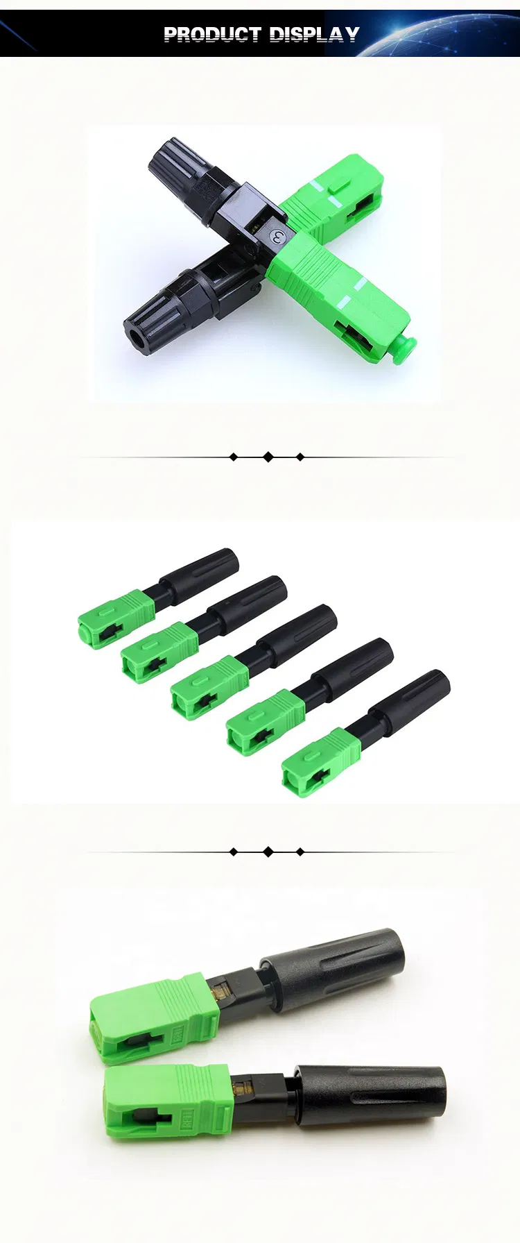 Low Loss Sc APC Fiber Optical Fast Connector