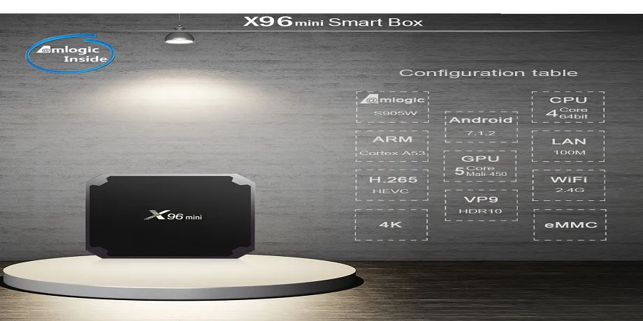 New Arrival Amlogic S905W Smart WiFi Mini TV Box X96 Mini 4K Ultra HD Android TV Box for Youtube Video