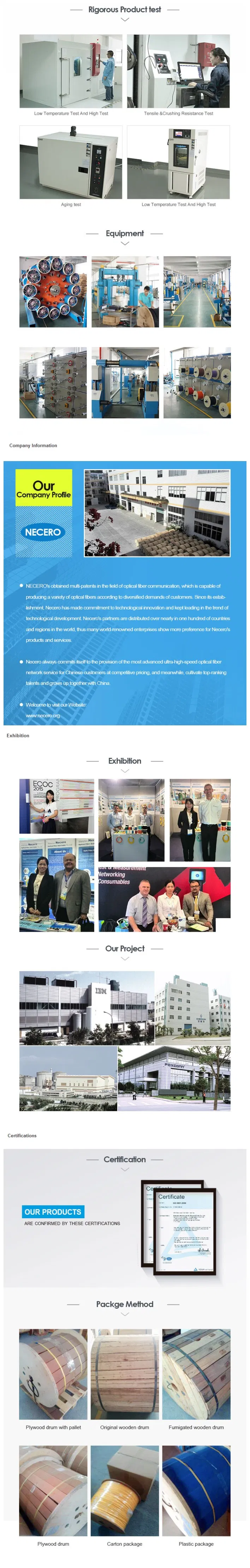 OEM 12 Cores 9/125 Um Outdoor (Armored) Fiber Optic Cable Fire Retardant