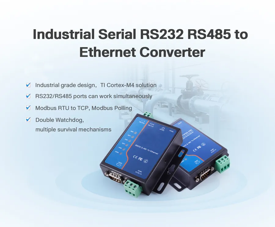 Power Supply Accepts Wide Voltage Input Range DC 5-36V Modbus to Ethernet Converters St-TCP410I