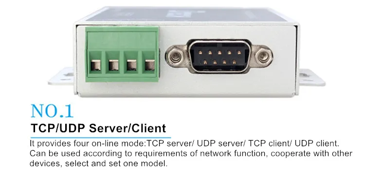 Serial Port RS232 RS485 RS422 to Ethernet Server Converter Conversion Support TCP/IP/Telnet/Modbus Protocol