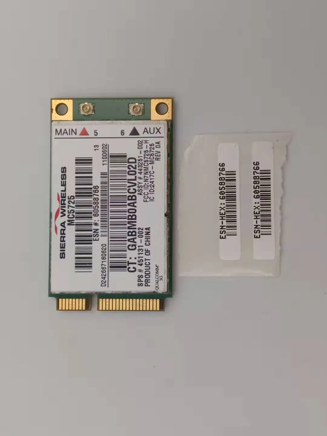 Sierra Wireless Rev Mc5725 Mini-PCI CDMA EVDO Qualcomm 3G Modules with Sku1100602