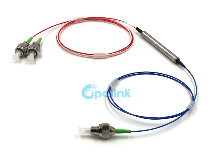 ST/PC Low Pdl 3 Ports Optical Circulator for Optical EDFA, Steel Tube Pigtail 0.9mm