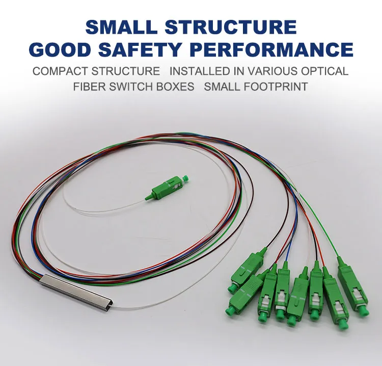 Telecommunication 1X8 Blockless PLC Splitter