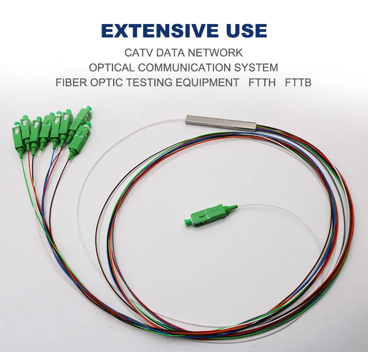 Telecommunication 1X8 Blockless PLC Splitter