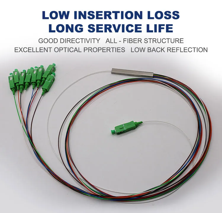 Telecommunication 1X8 Blockless PLC Splitter