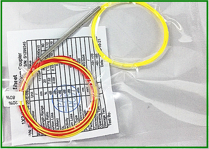Wavelength 1340nm Fiber Optic Coupler Splitter Coupling Ratio 20 / 80